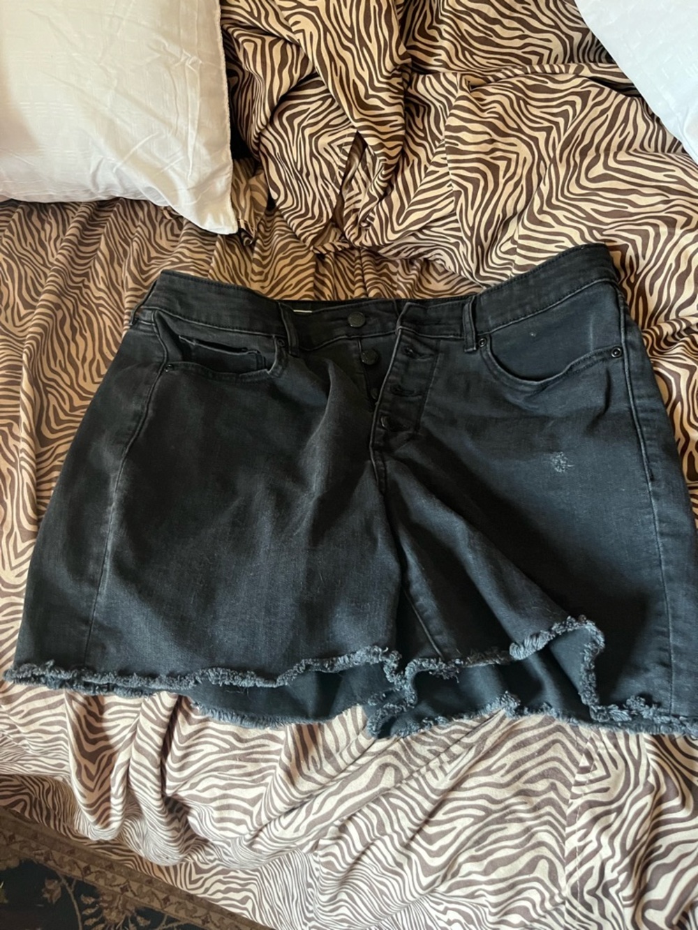 Black Frayed Hem Denim Shorts sonoma brand size 12